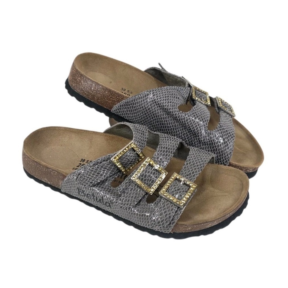 Birkenstock Gray Textured Buckle Sandals